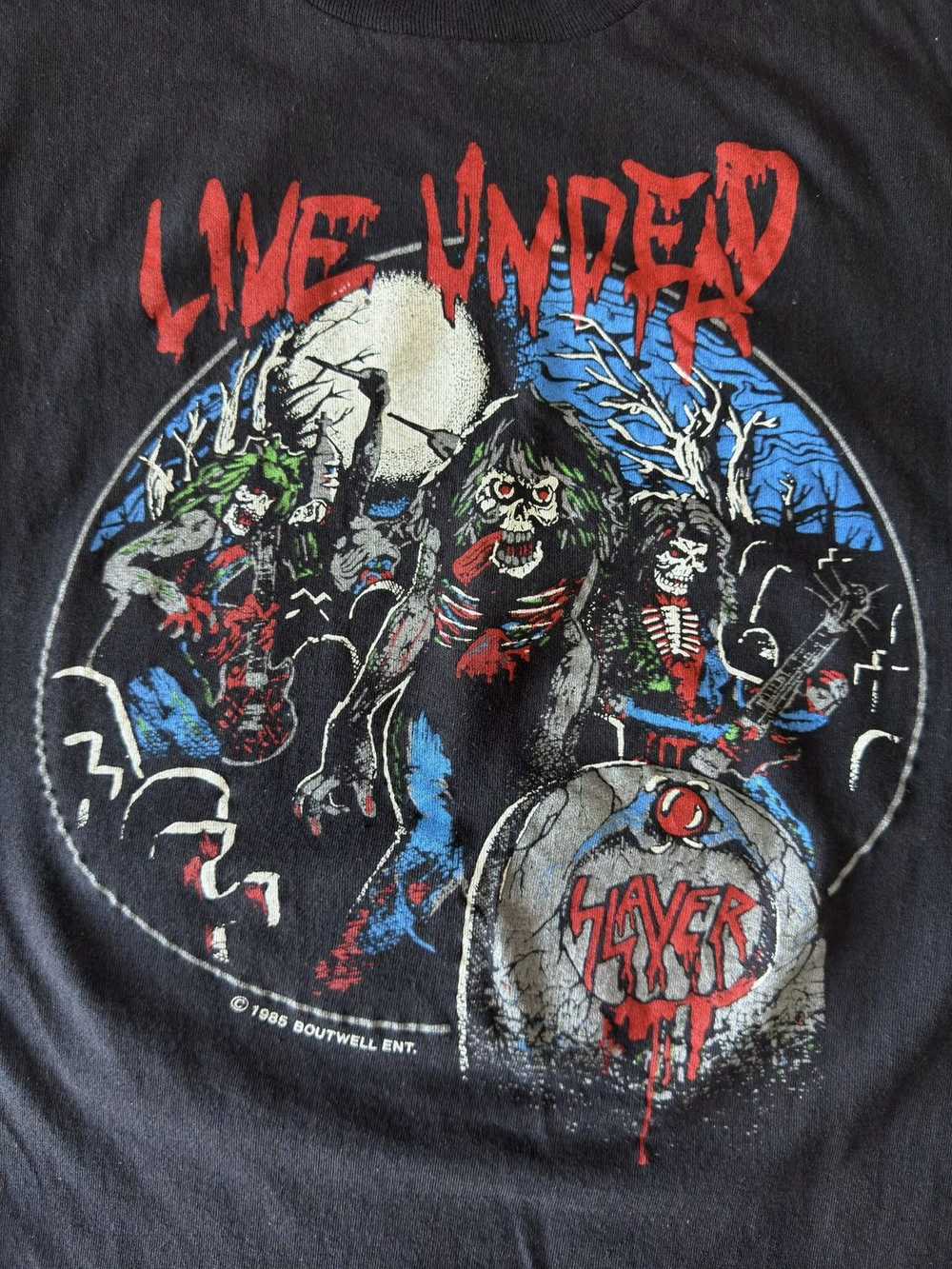 Band Tees × Made In Usa × Vintage 1985 Slayer Liv… - image 7