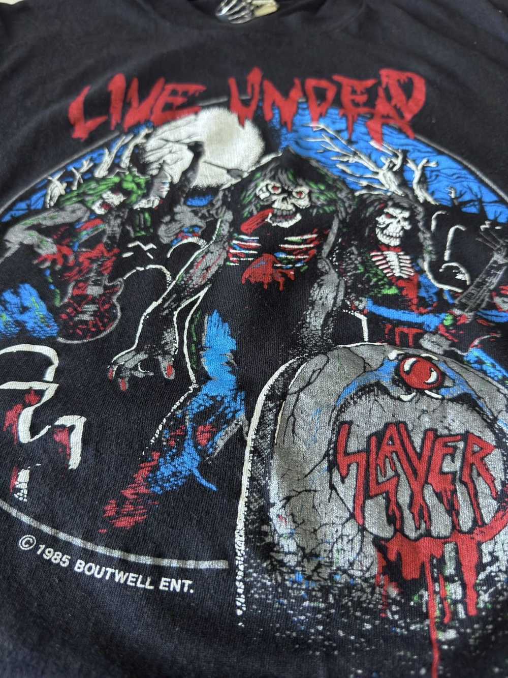 Band Tees × Made In Usa × Vintage 1985 Slayer Liv… - image 8