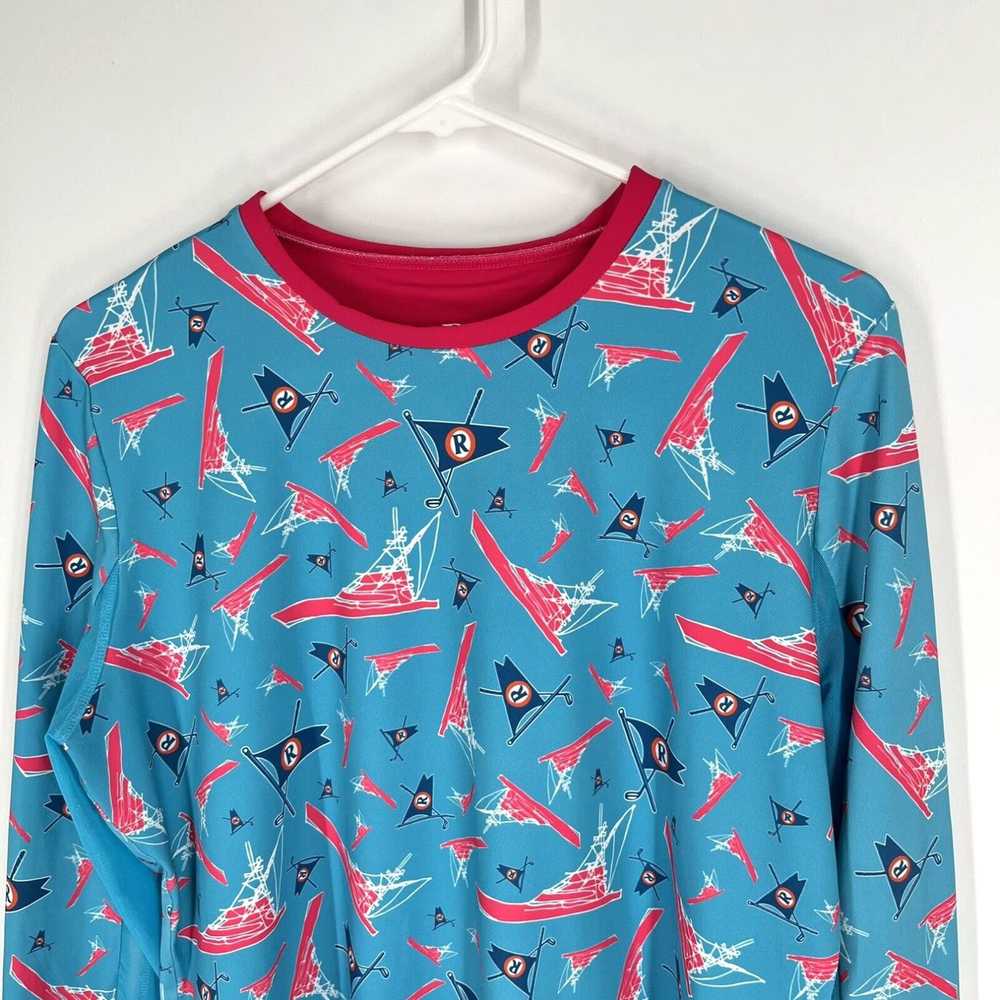 Vintage Allie Burke Womens Blue ￼All Over Print O… - image 2