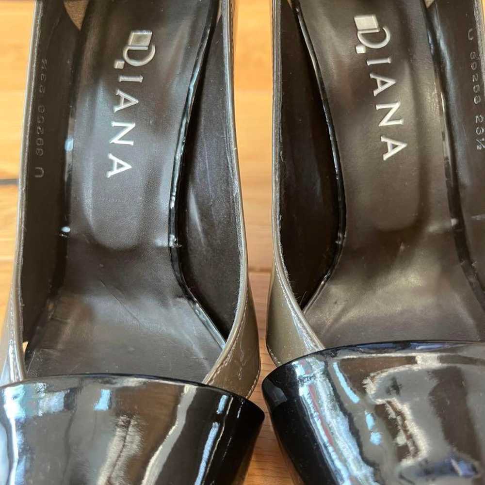 Diana Open Toe High Heels in Black and Grey - image 4