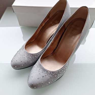 EIZO Gray Silver Bijou Pumps - image 1