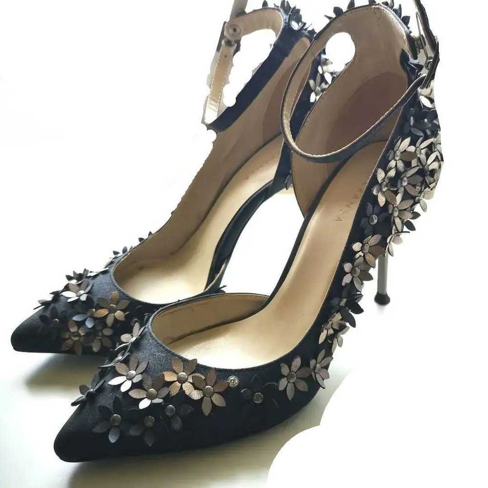 Esperanza Glitter Flower Bouquet Strap Pumps - image 1