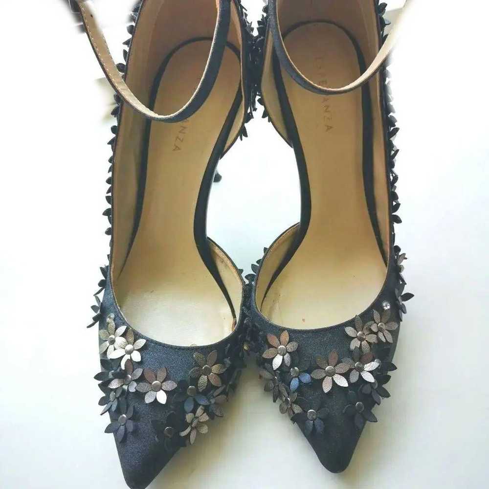 Esperanza Glitter Flower Bouquet Strap Pumps - image 5