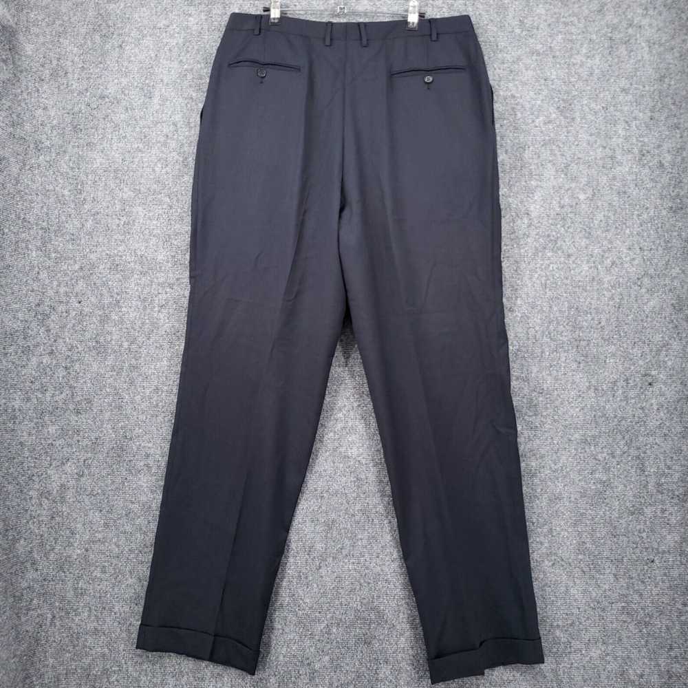 Canali Luxurious Navy Blue Wool Mens Slacks with … - image 2