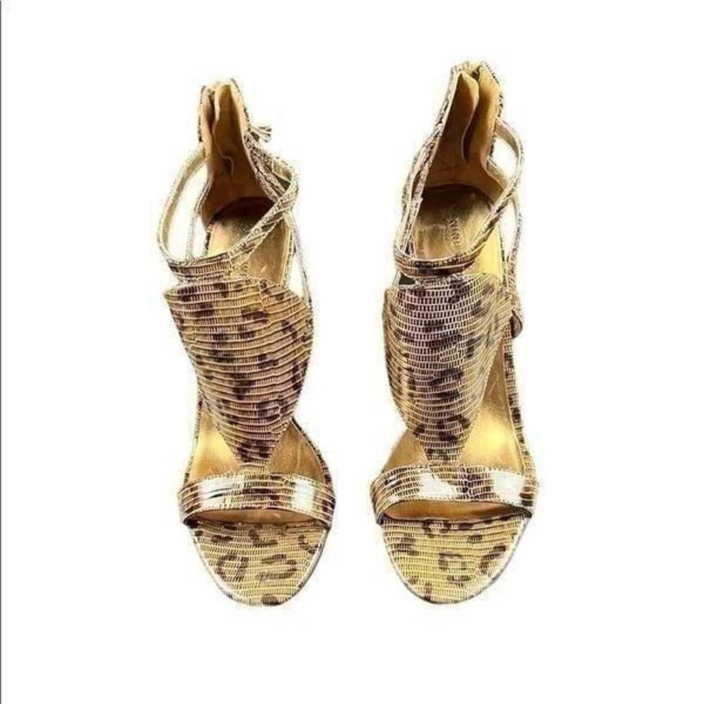 NWOT Nine West Shiny Embossed Leopard Leather Ope… - image 2