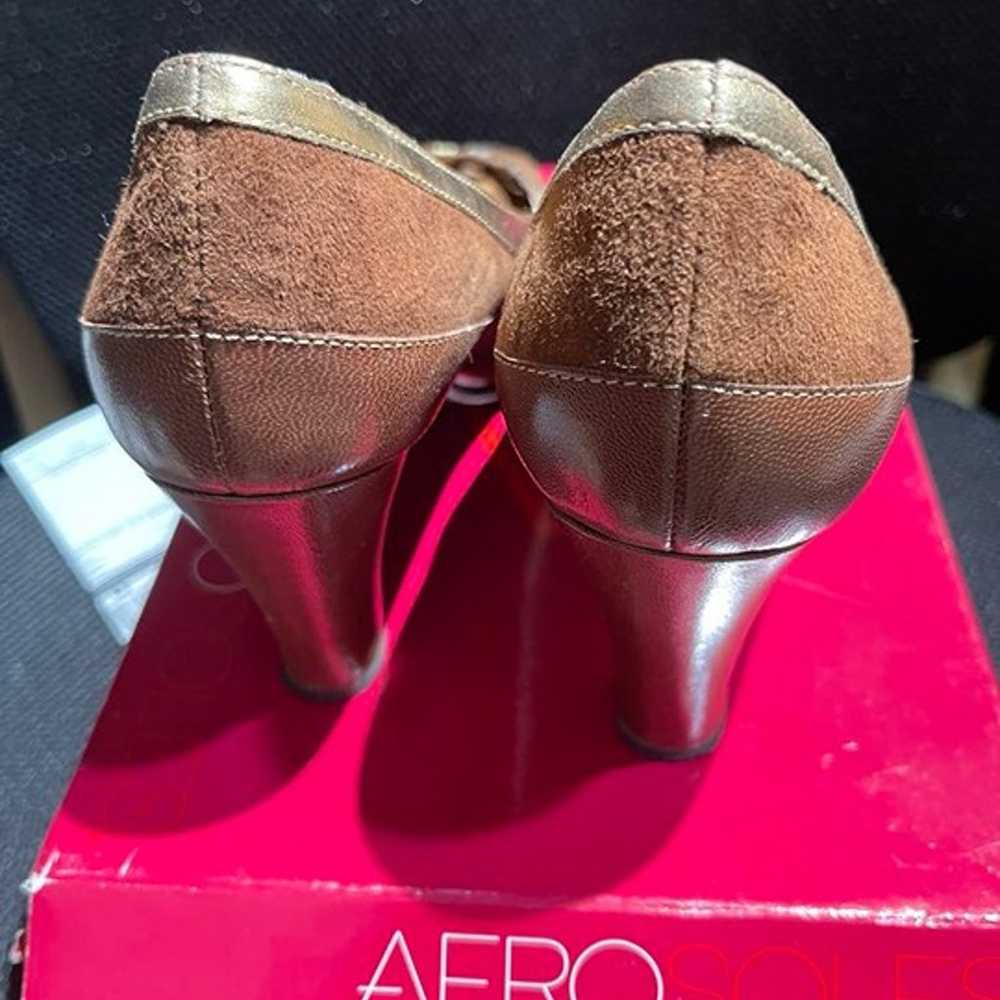 Aerosoles High End Bronze Combo Suede Heels Style… - image 4