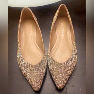 BETSEY JOHNSON RHINESTONE CRYSTAL BALLET FLATS