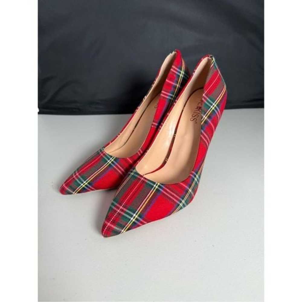 Wet Kiss Tartan Christmas Plaid Pumps Womens 9 Re… - image 1