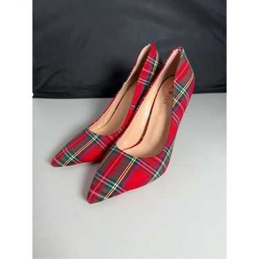 Wet Kiss Tartan Christmas Plaid Pumps Womens 9 Re… - image 1