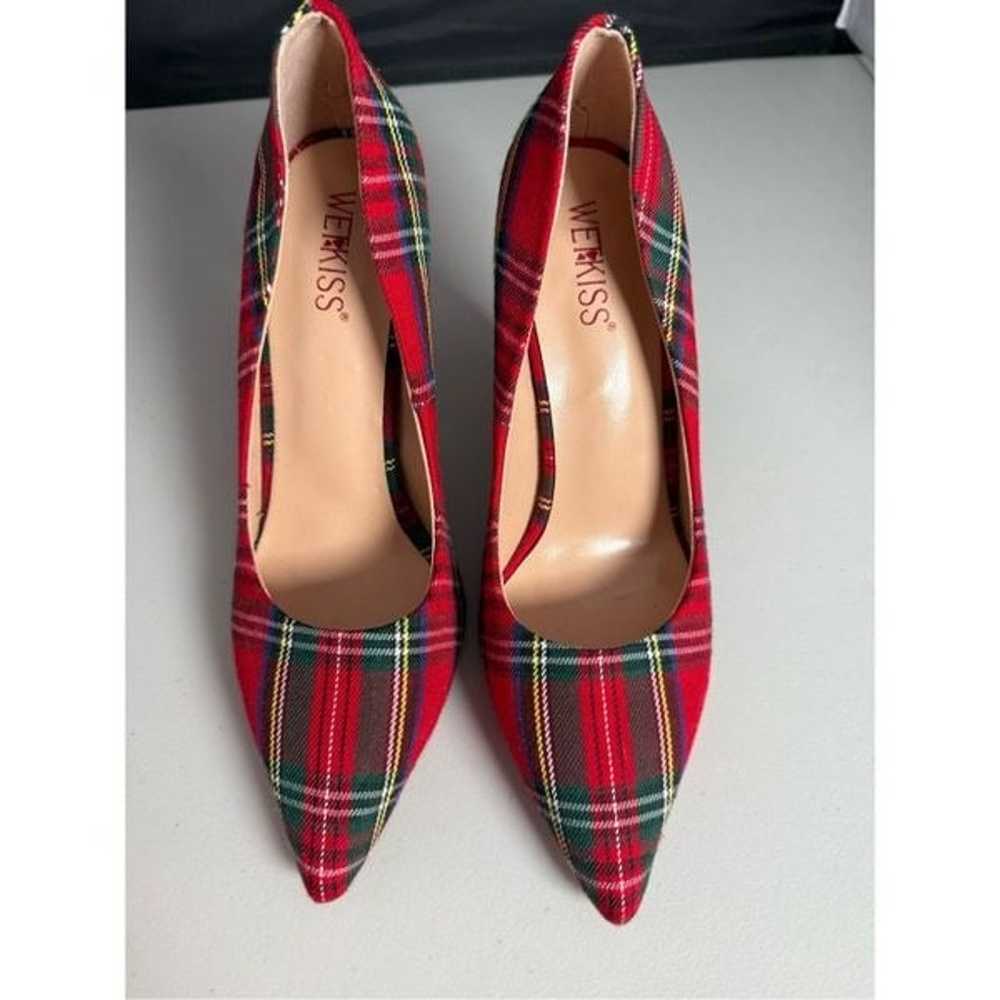 Wet Kiss Tartan Christmas Plaid Pumps Womens 9 Re… - image 9