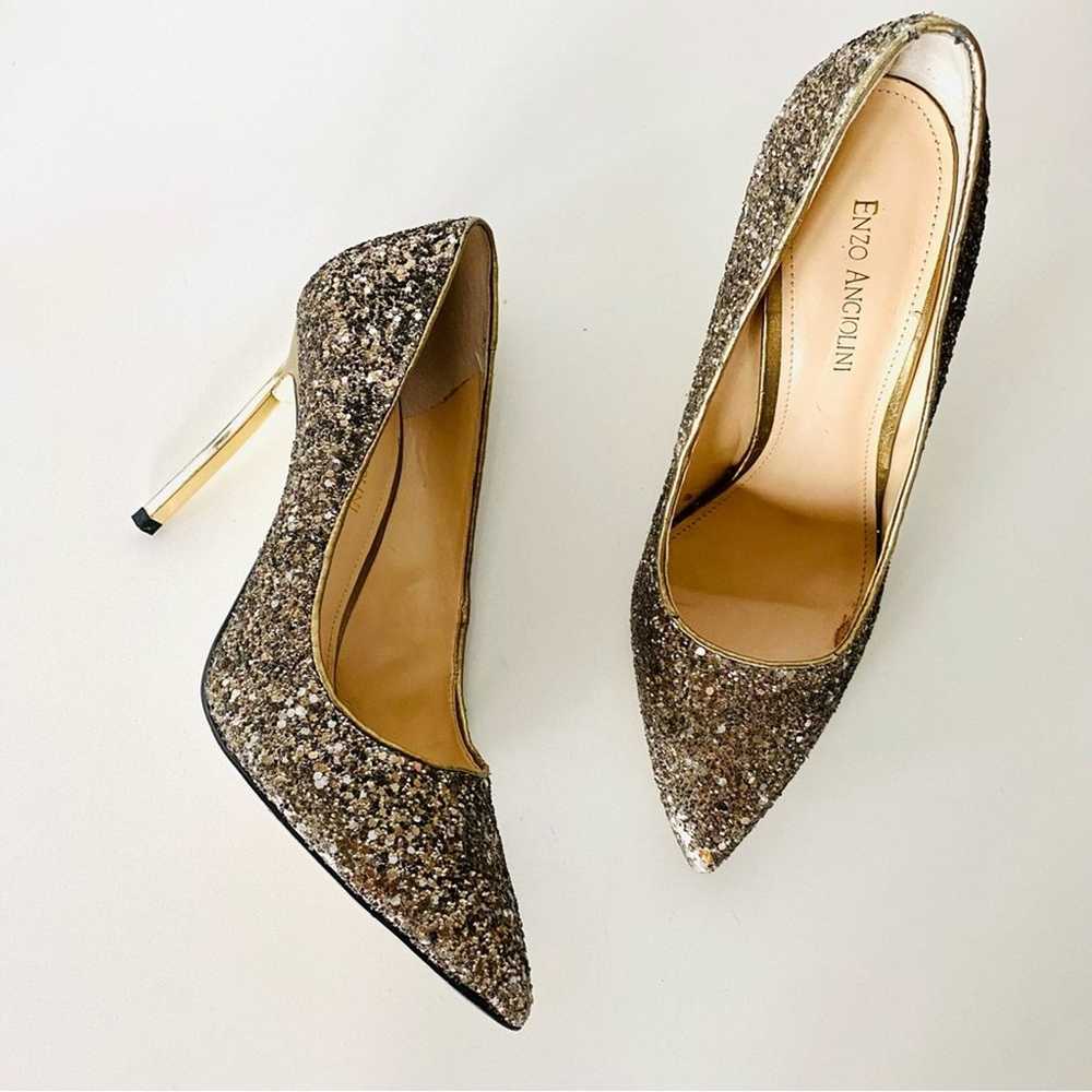 ENZO ANGIOLINI Gold Sequins Sparkle Pointy Toe Me… - image 10