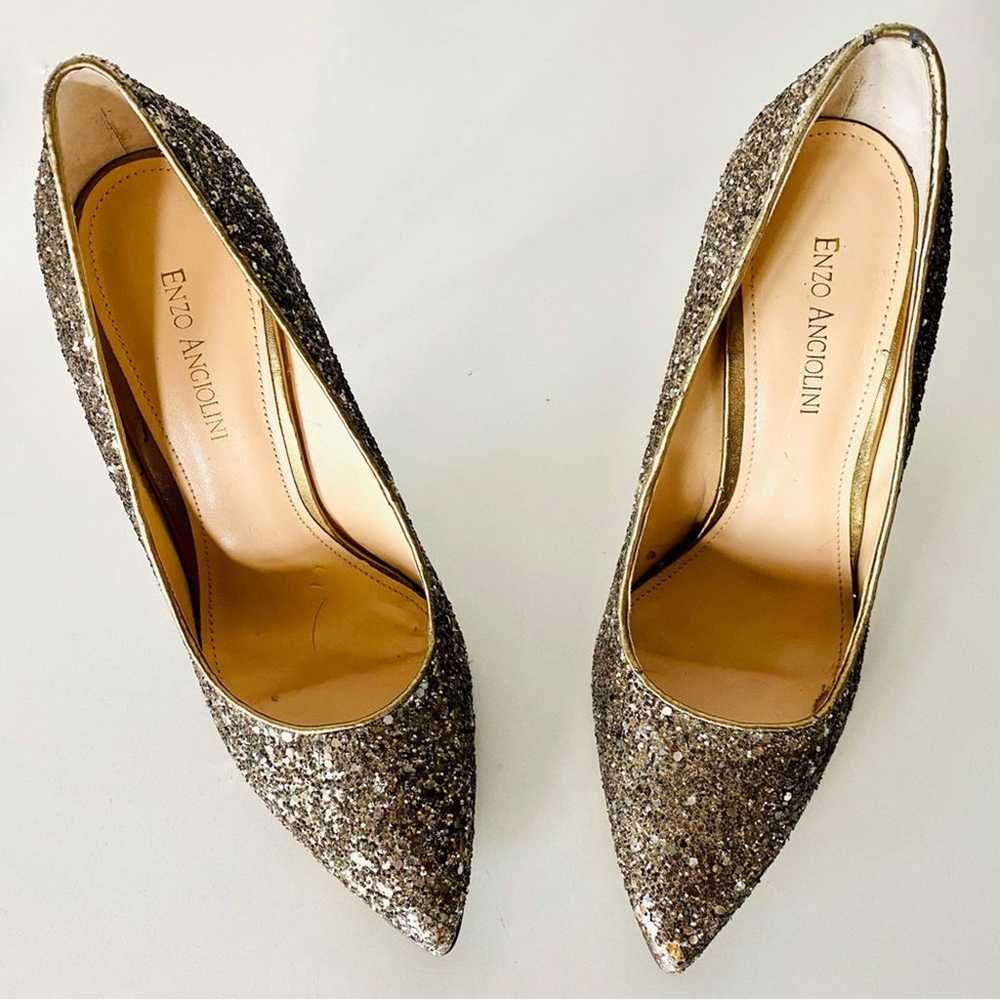 ENZO ANGIOLINI Gold Sequins Sparkle Pointy Toe Me… - image 2