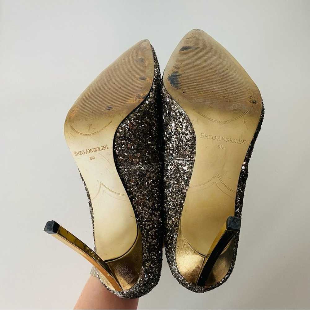 ENZO ANGIOLINI Gold Sequins Sparkle Pointy Toe Me… - image 4