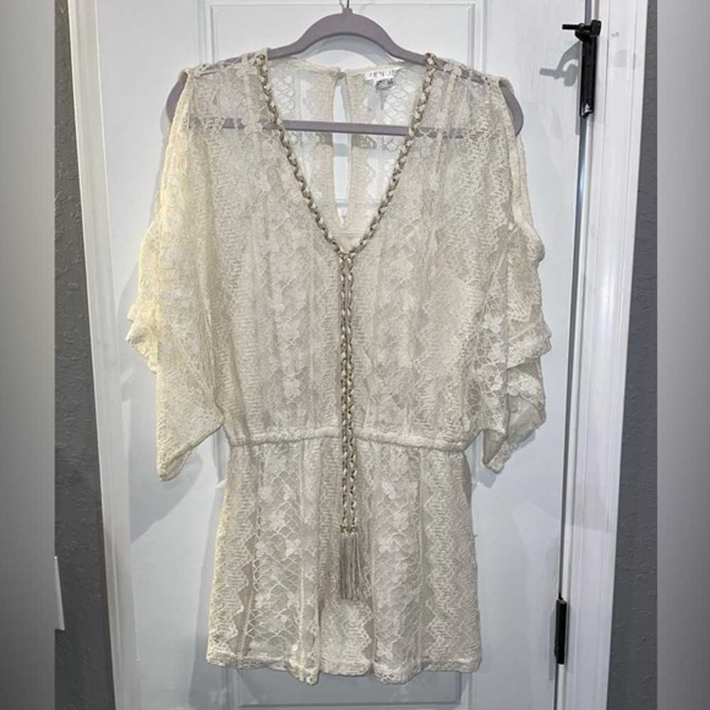 Venus Off White Lace Romper - Size M - image 5