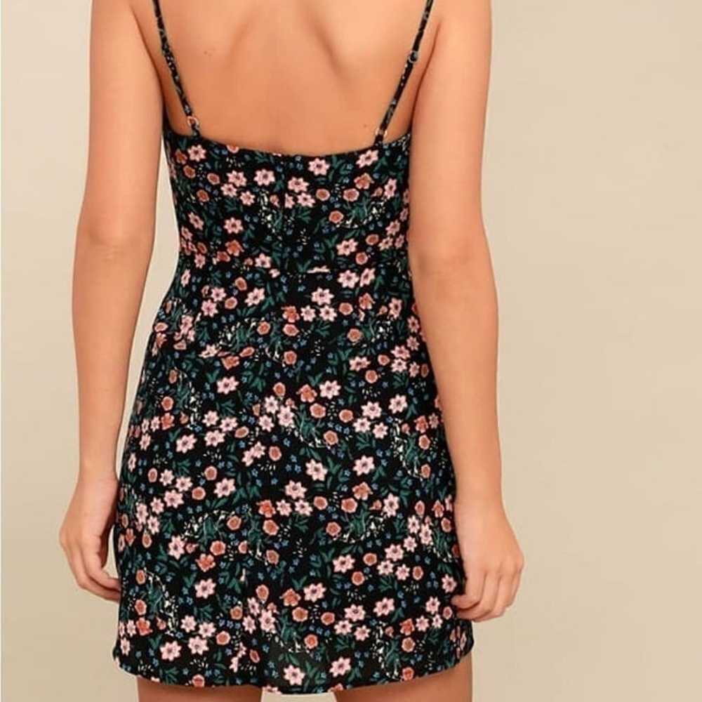 Lulus Black Floral Print Mini Garden Party Dress … - image 2