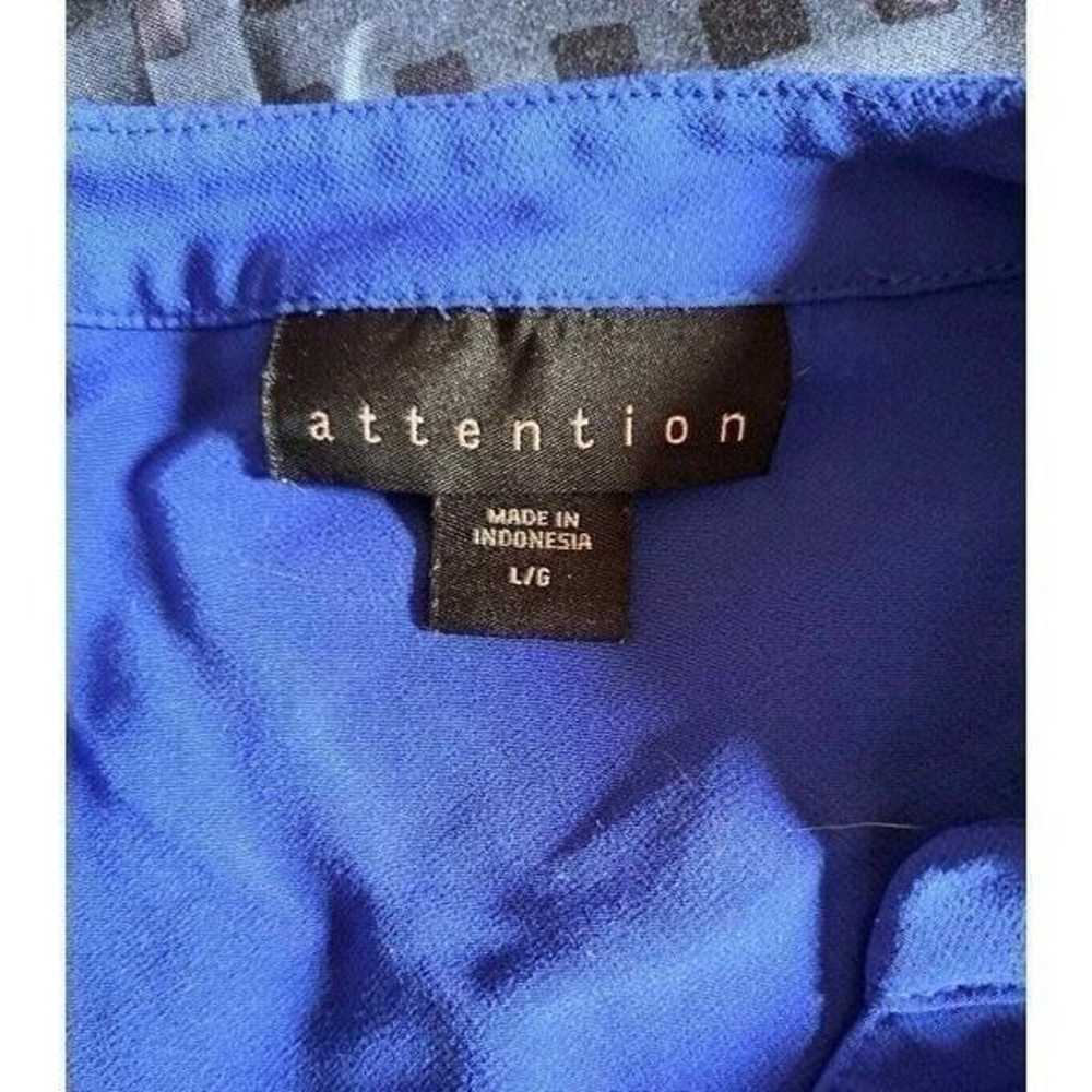 ATTENTION Blue Long sleeve T-shirt button down dr… - image 3