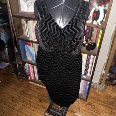 Lane Bryant black velvet chevron sleeveless 18/20… - image 1