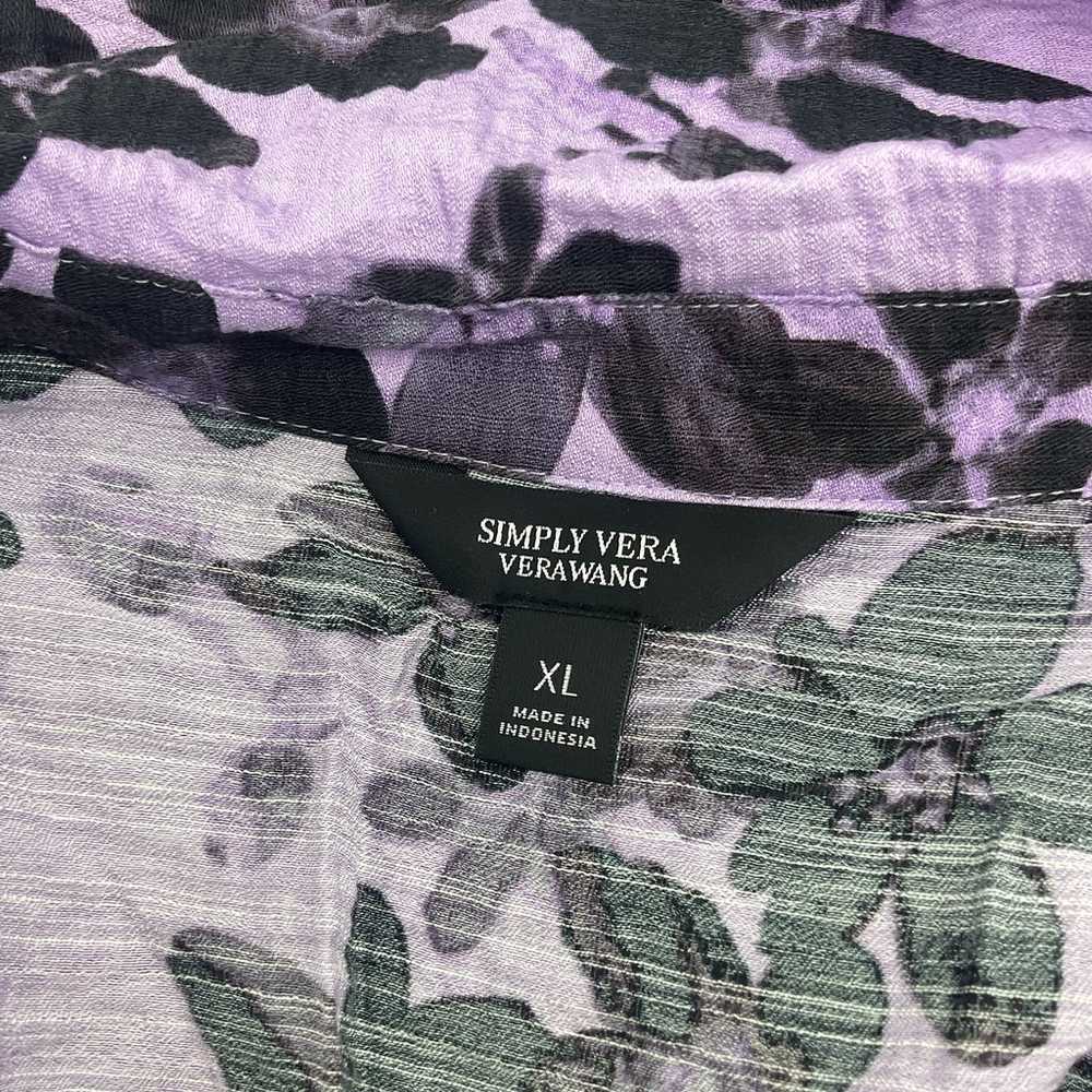 Simply Vera Wang Purple & Black Women's Floral LS… - image 3