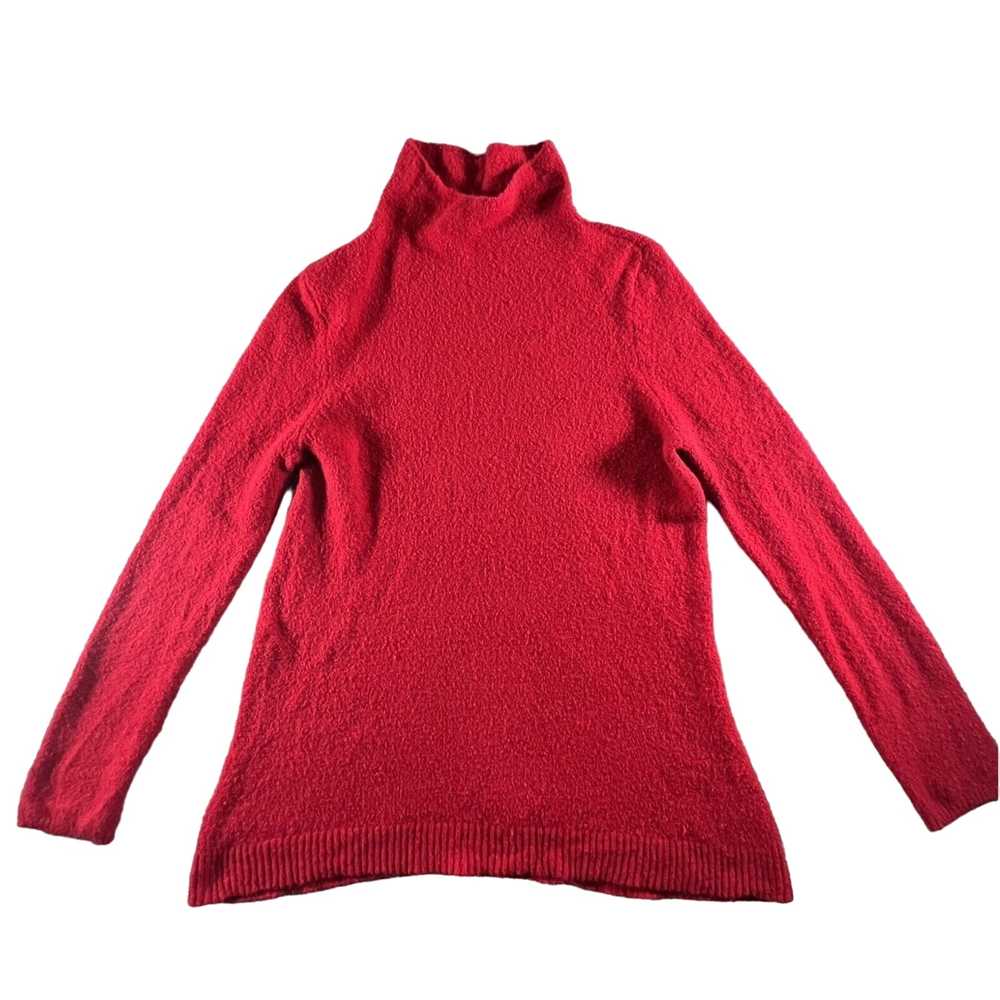 J Jill Sweater Womens Size LP Red Tunic Mock Neck… - image 1