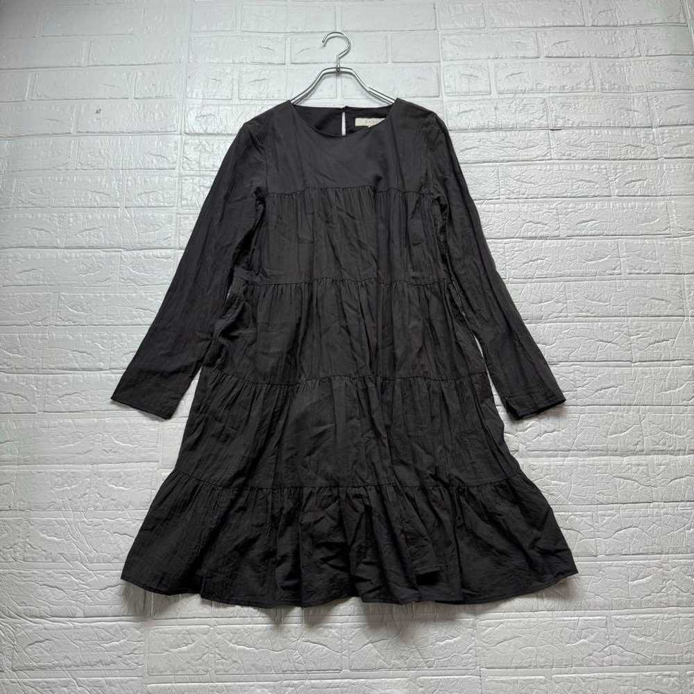 Bming by Beams Long Sleeve Tiered Tunic Dress Gra… - image 2