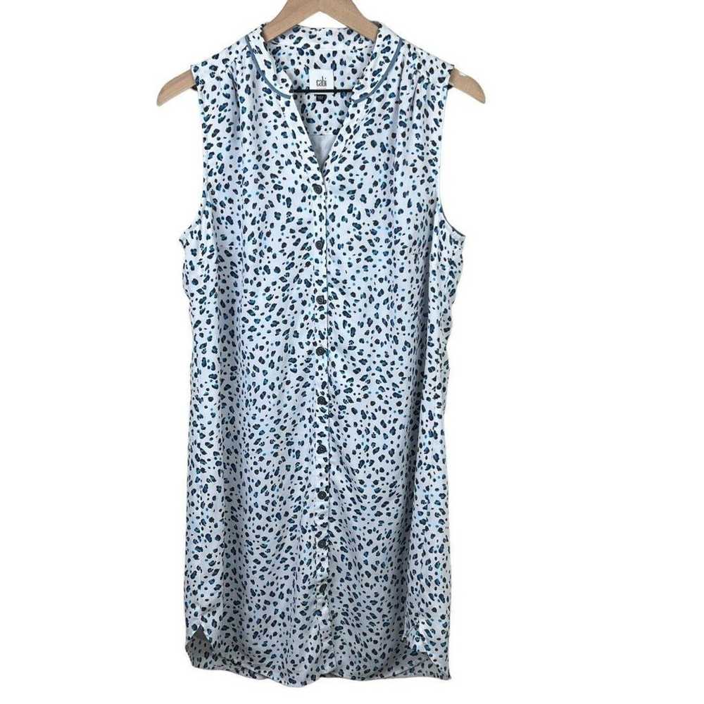 Cabi Womens White With Brown Blue Leopard Spots S… - image 2