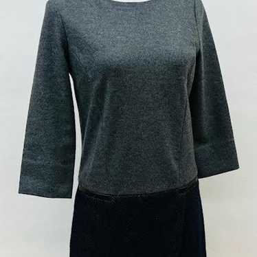 UNTITLED Knee-Length Dress Gray × Navy