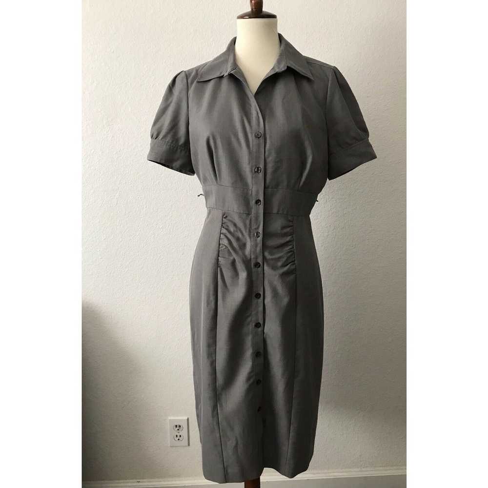 Calvin Klein Pleated Button Front Shirt Dress - image 1