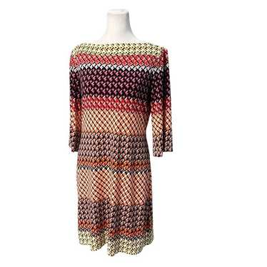 Donna Morgan Colorful Geometric Print 3/4 Sleeve … - image 1