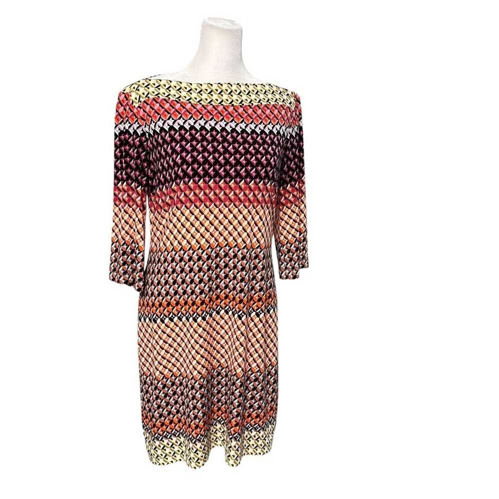 Donna Morgan Colorful Geometric Print 3/4 Sleeve … - image 2