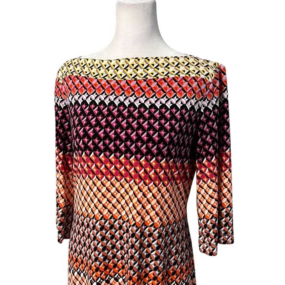 Donna Morgan Colorful Geometric Print 3/4 Sleeve … - image 3