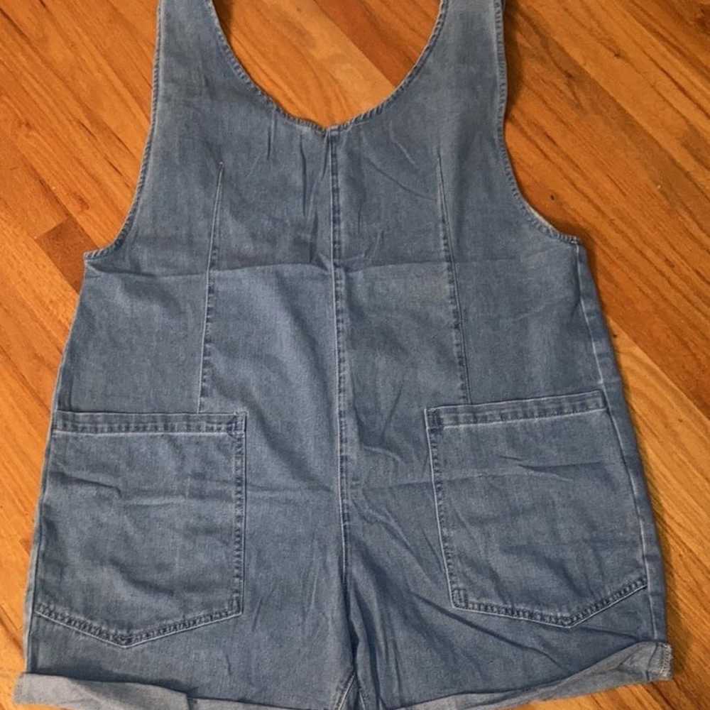 Women’s Plus Light Blue Shorts Overall Romper XXL… - image 5