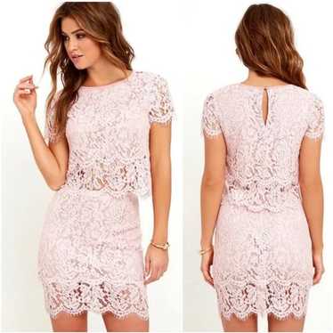 LULUS Turn Back Time Blush Pink Lace Two-Piece Dre