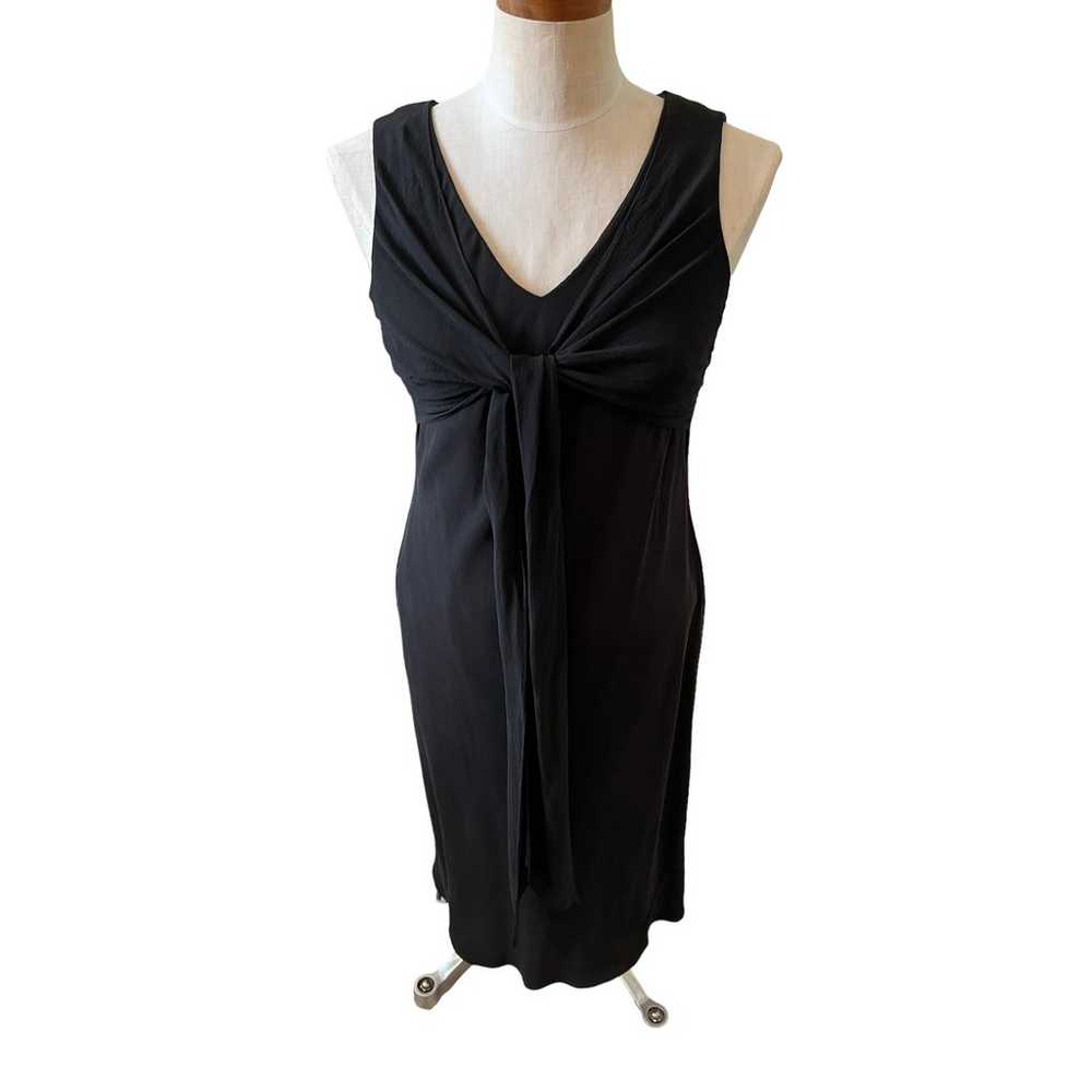 LOFT Silk Midi Slip Dress Black 6 - image 1