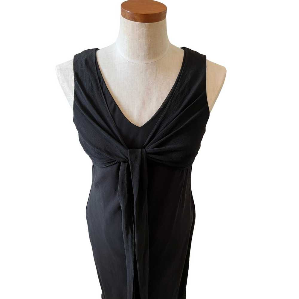 LOFT Silk Midi Slip Dress Black 6 - image 2