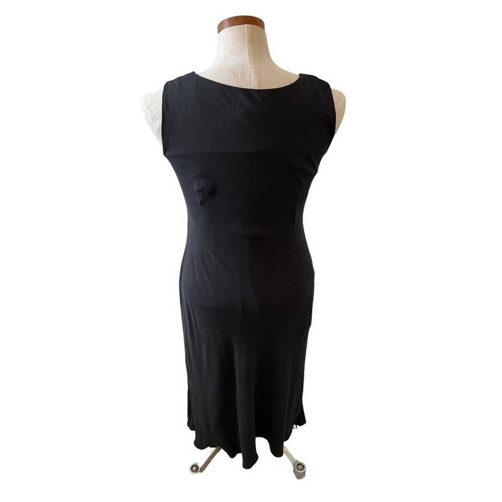 LOFT Silk Midi Slip Dress Black 6 - image 4