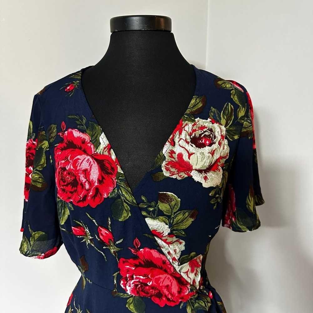 Forever21 Contemporary Blue Floral Wrap Dress in … - image 2