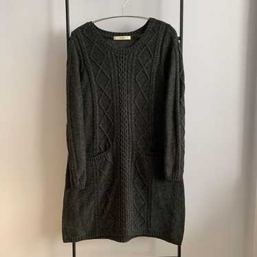 Shuca Shuka Cable Knit Dress L Charcoal - image 1