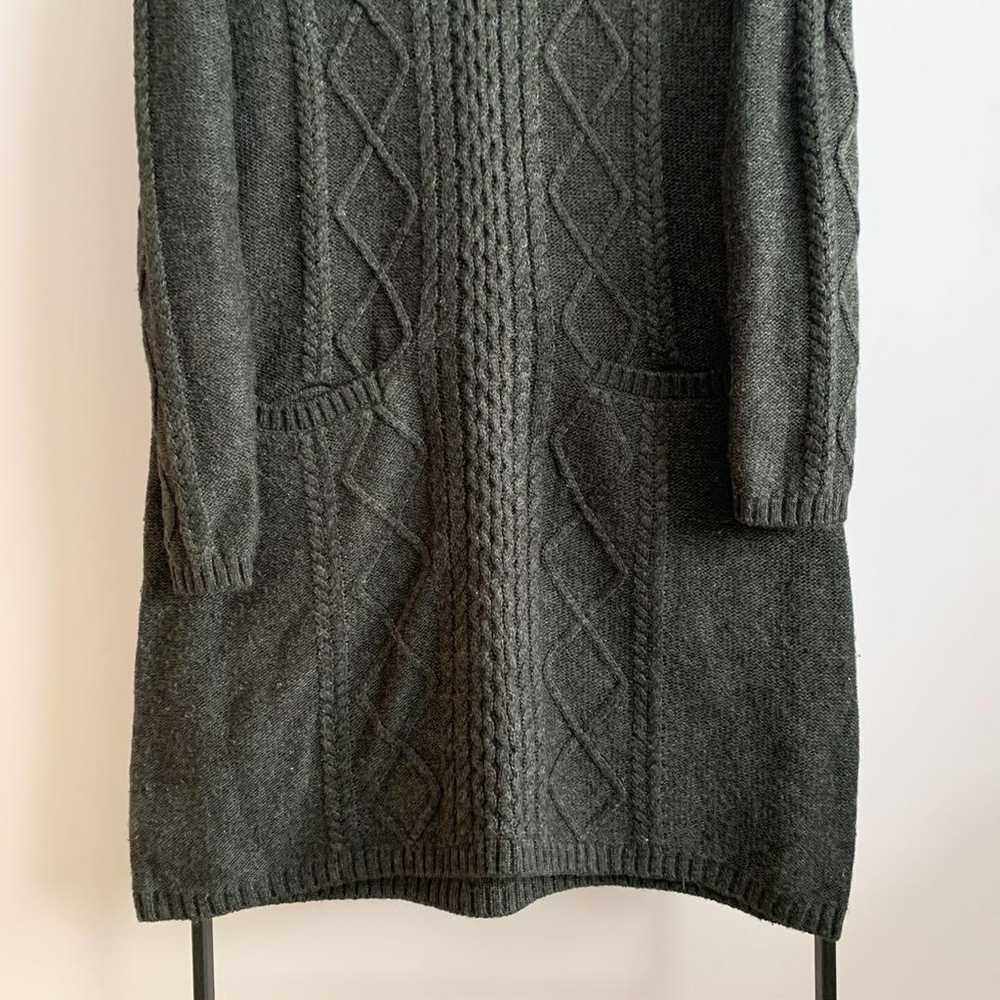 Shuca Shuka Cable Knit Dress L Charcoal - image 3