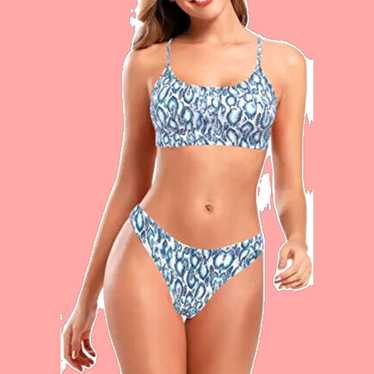 Vintage Womens Tie Knot Front Cutout Bikini Swims… - image 1