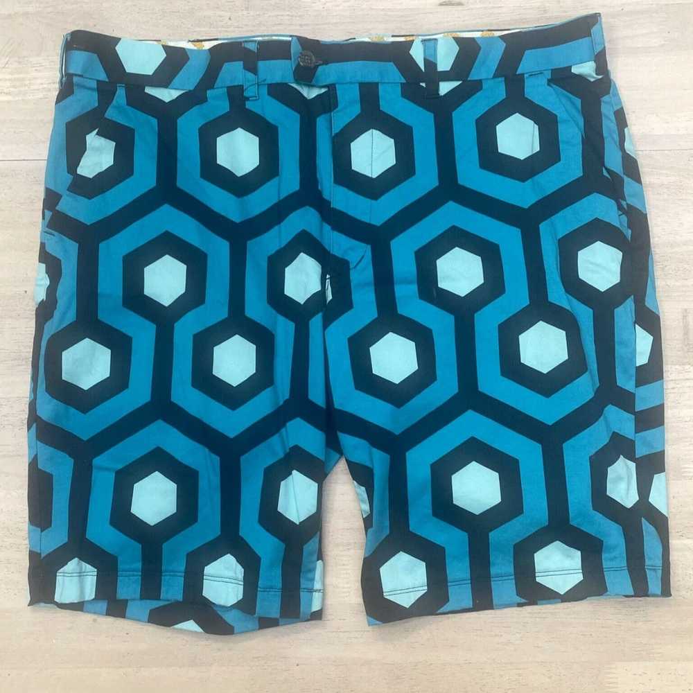 Vintage Geometric Patterned Bermuda Golf Shorts f… - image 1