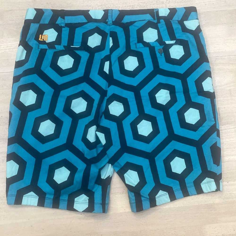 Vintage Geometric Patterned Bermuda Golf Shorts f… - image 4