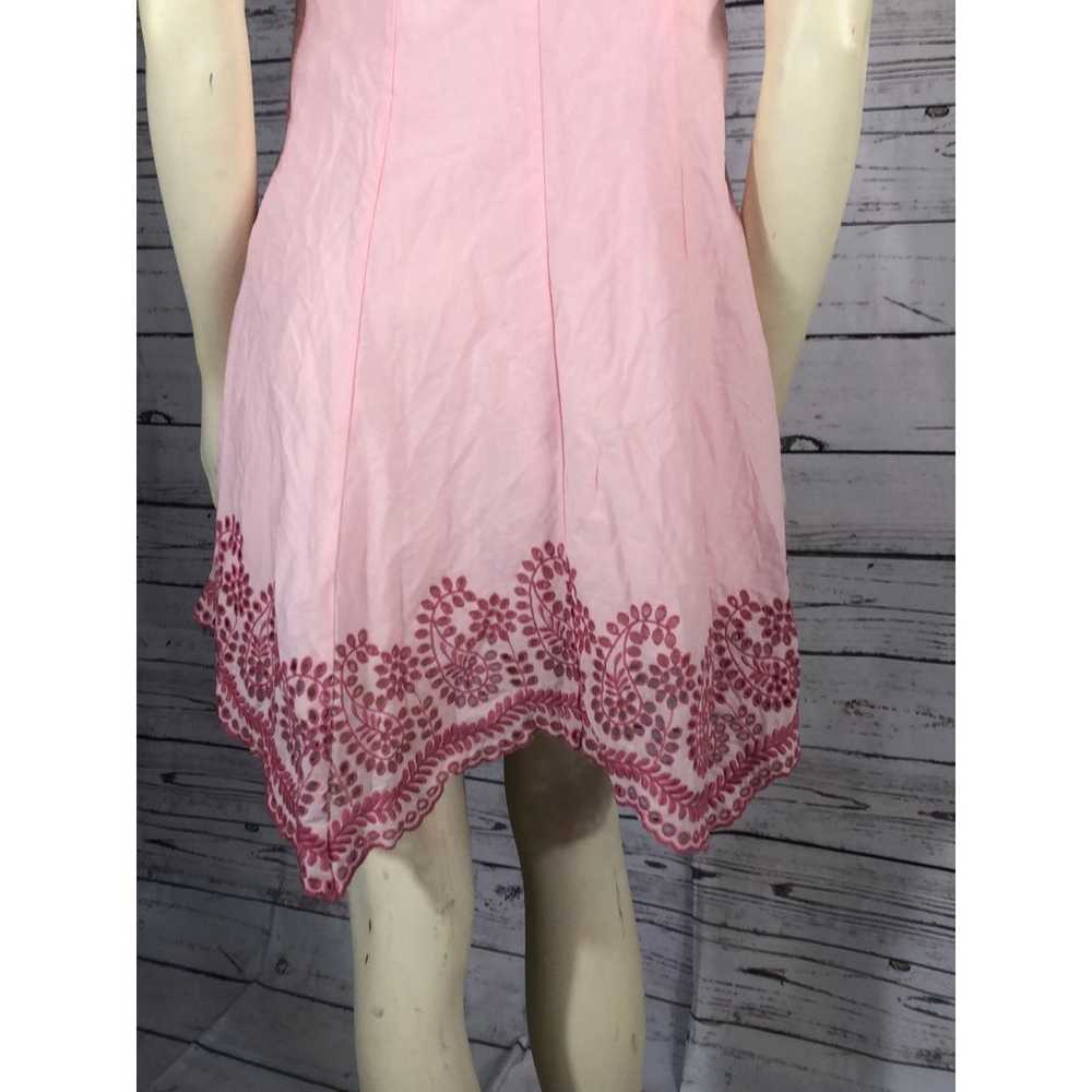 Aryeh pink Embroidered Ruffle Shift Dress size sm… - image 10