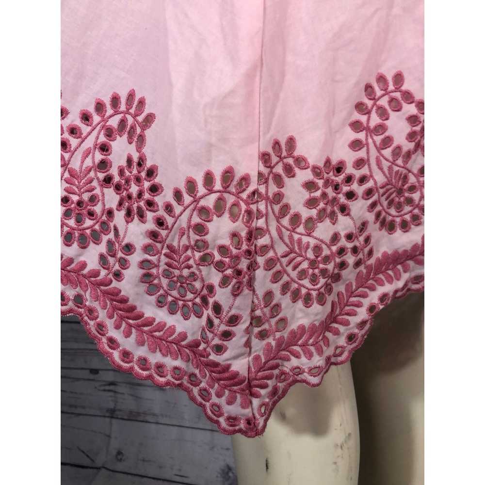 Aryeh pink Embroidered Ruffle Shift Dress size sm… - image 11