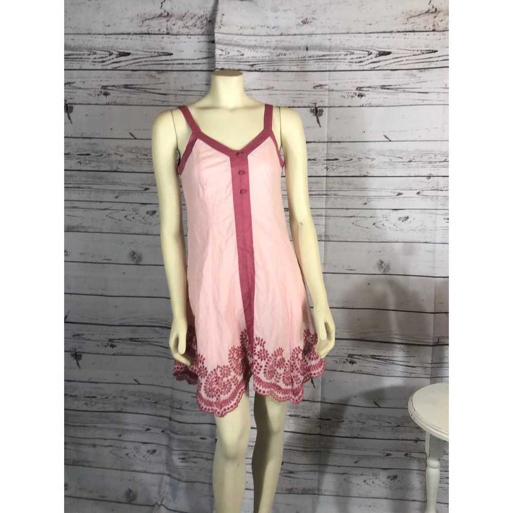 Aryeh pink Embroidered Ruffle Shift Dress size sm… - image 2