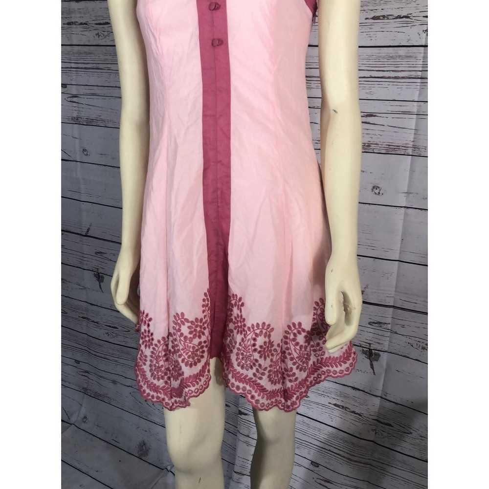 Aryeh pink Embroidered Ruffle Shift Dress size sm… - image 7