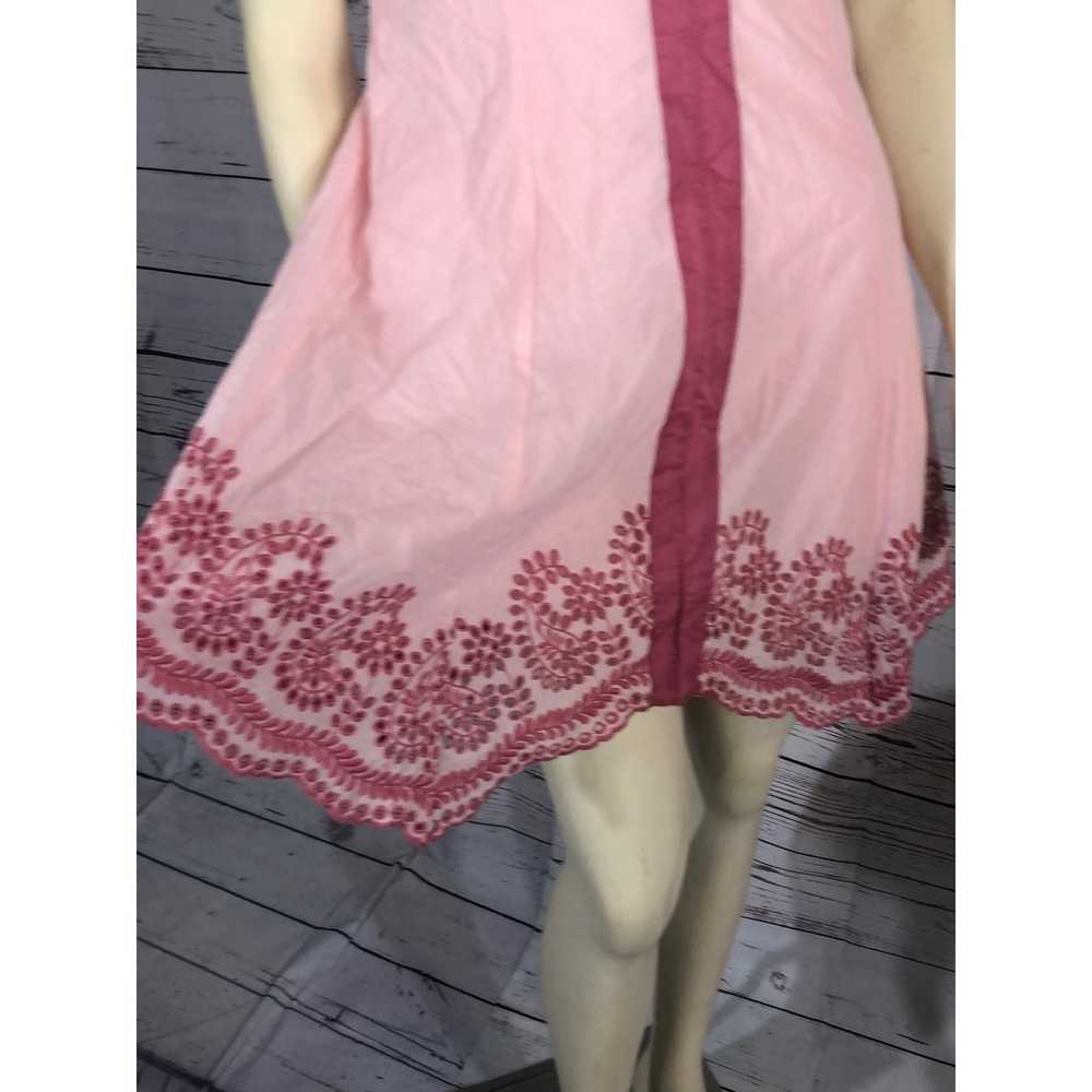 Aryeh pink Embroidered Ruffle Shift Dress size sm… - image 8