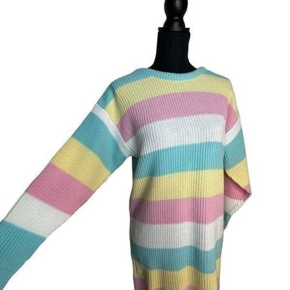 ANNIE ROSE Pastel Striped Miki Sweater Dress Size… - image 1