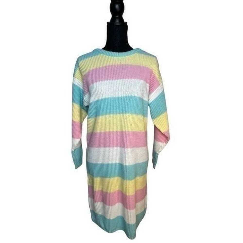 ANNIE ROSE Pastel Striped Miki Sweater Dress Size… - image 6