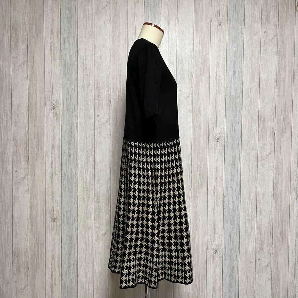 [BKMS] Short Sleeve Knitted Long Dress Houndstoot… - image 2