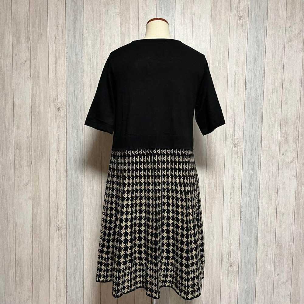 [BKMS] Short Sleeve Knitted Long Dress Houndstoot… - image 3